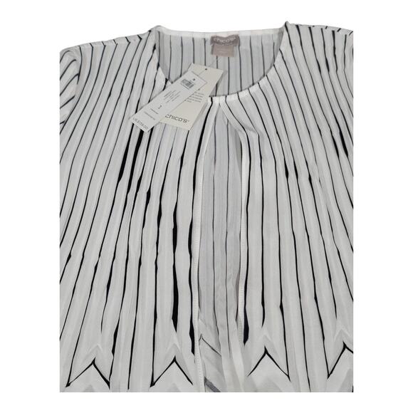 NWT Chico's Pleated 3/4 Bell Sleeve Cardigan Jacket Travelers  Women's SZ 8/10 M - Picture 7 of 13